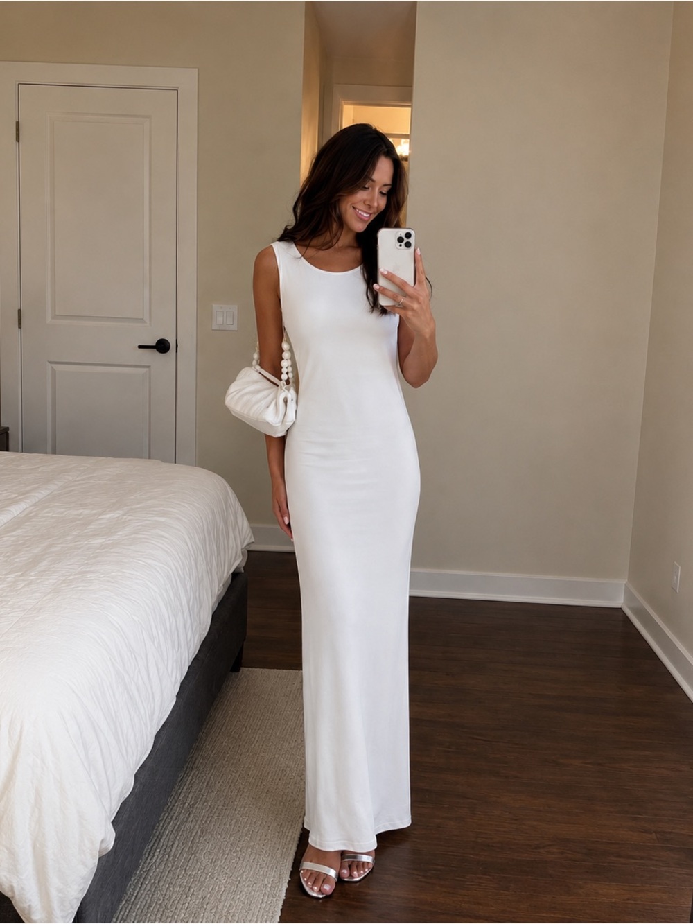 Sleeveless White Maxi Dress - Elegant Minimalist Style